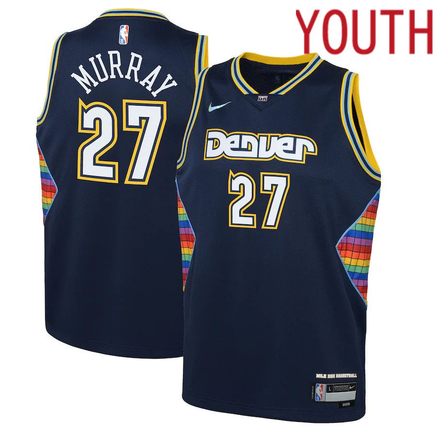 Youth Denver Nuggets #27 Jamal Murray Nike Navy City Edition Swingman NBA Jersey